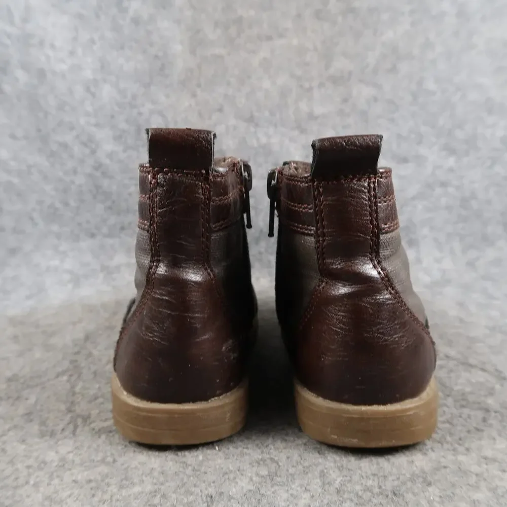 The Childrens Place Shoes Kids Toddler 9 Boots Casual Moc Toe Lace Up Side Zip